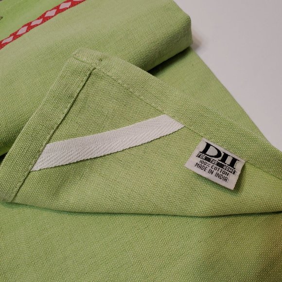 DII Design Imports Kitchen Towel, Embroidered Bumble Bee Flower Green Cotton NEW - Picture 5 of 5